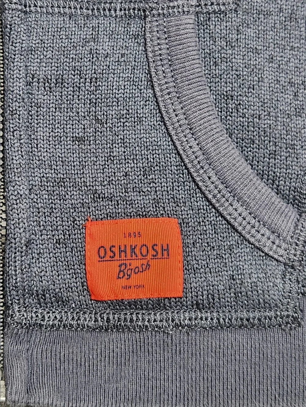 OshKosh B’gosh Gray Full-Zip Fleece Hoodie 24M